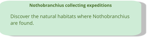Nothobranchius collecting expeditions Discover the natural habitats where Nothobranchius  are found.